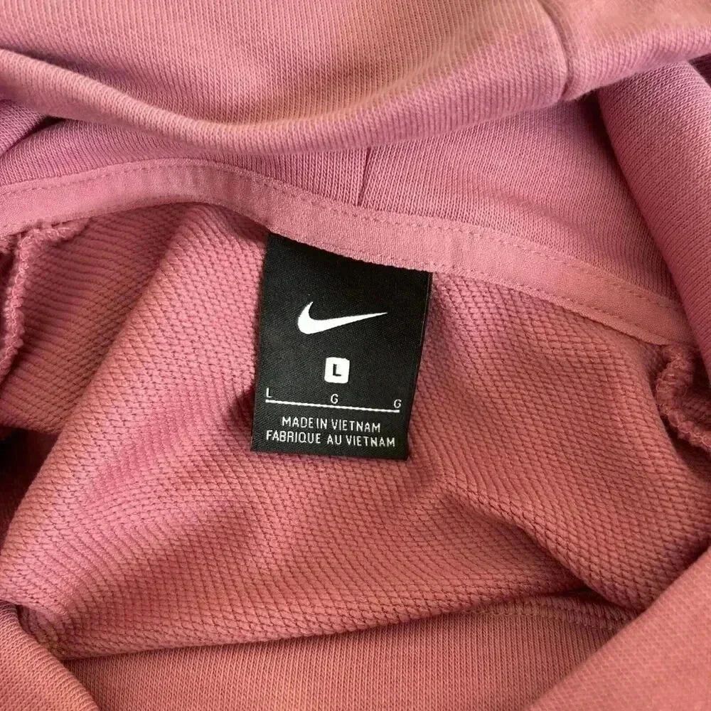 Nike Pink Funnel Neck Turtleneck Tunic Sweatshirt Pockets Logo Athleisure Size L - Picture 4 of 14